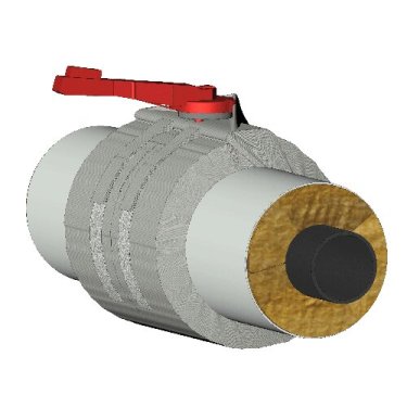 Matelas isolant thermique équipement fileté, taraudé, bride