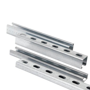 Rail de montage STRUT perforé et cranté acier électrozingué