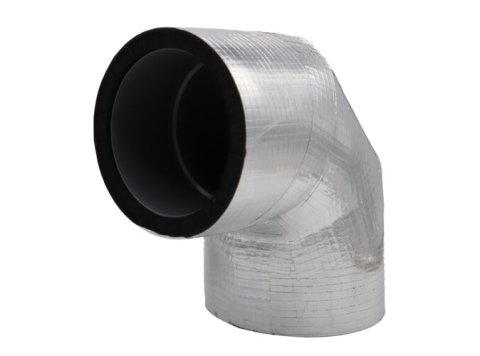 Coude isolant en élastomère phonique revêtu aluminium