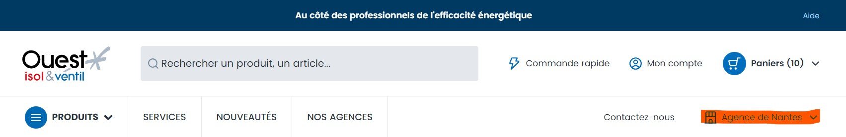 Sélection d'une agence OIV