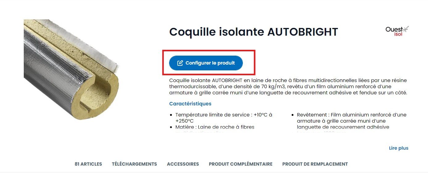 Configurateur produit page produit