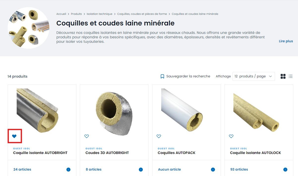 Ajout Mon catalogue depuis page catégorie